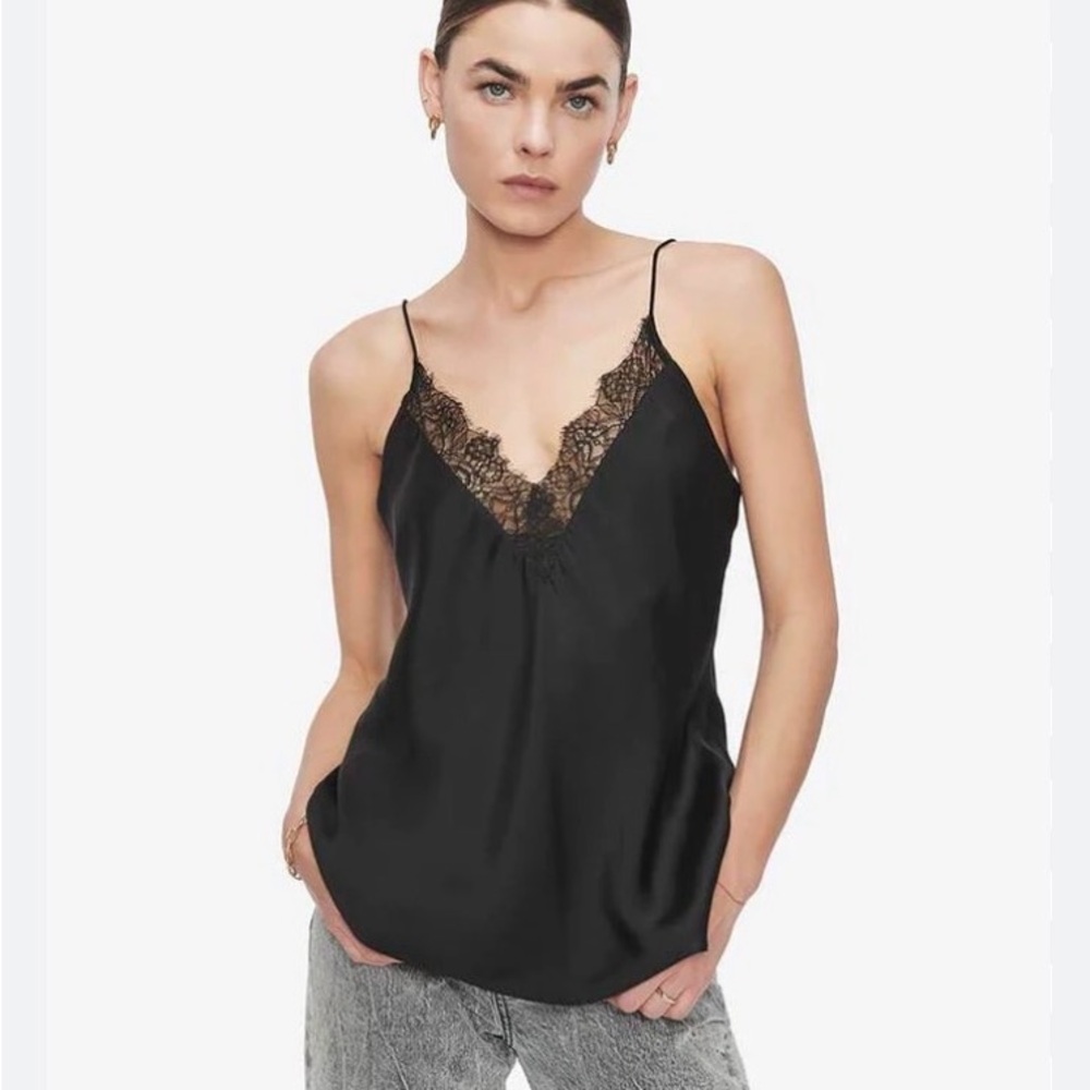 Anine Bing black silk camisole